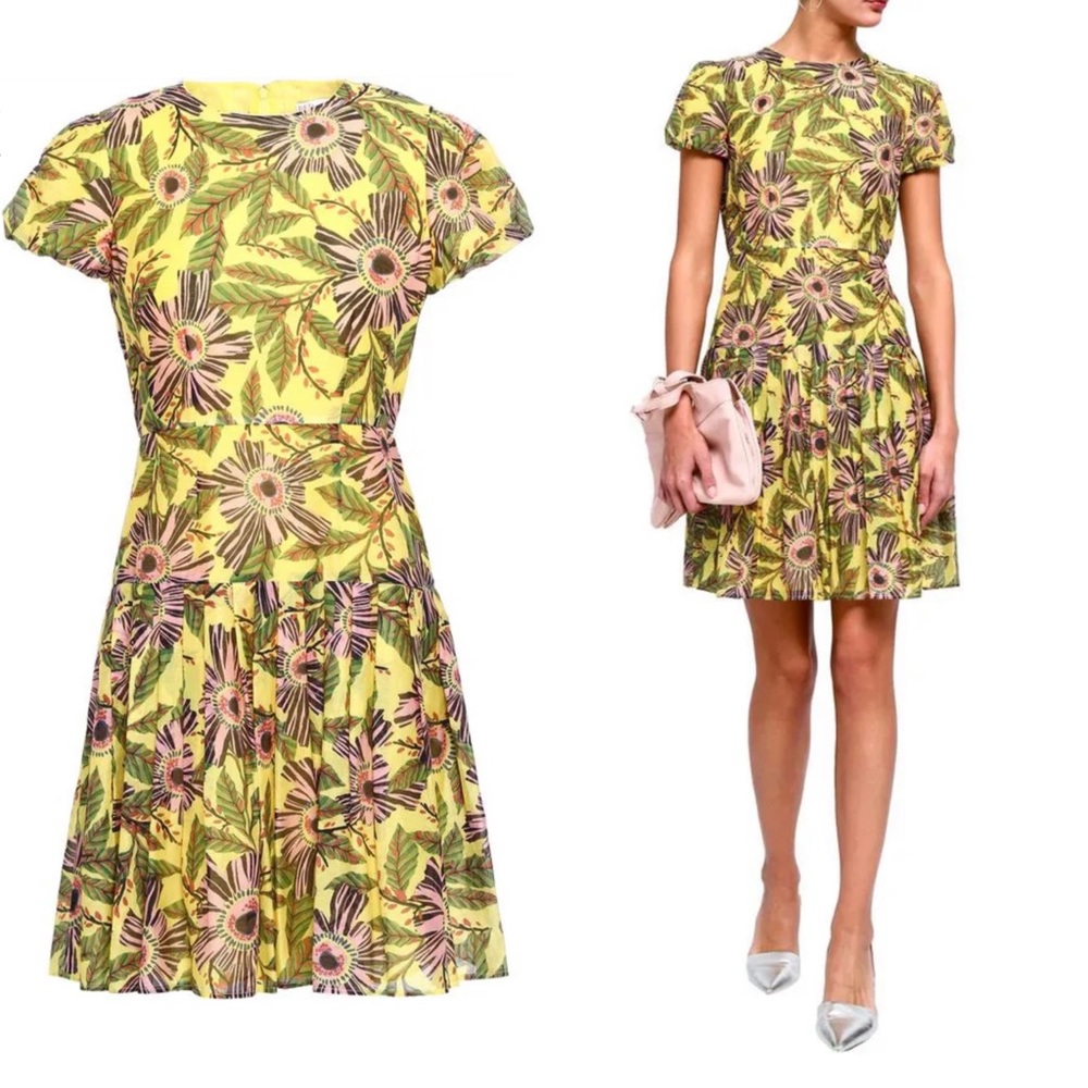 Red Valentino floral print cotton/silk blend dress